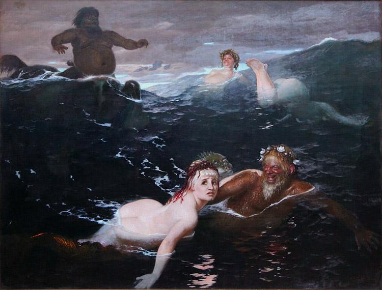 Arnold Bocklin The Waves (mk09) Sweden oil painting art